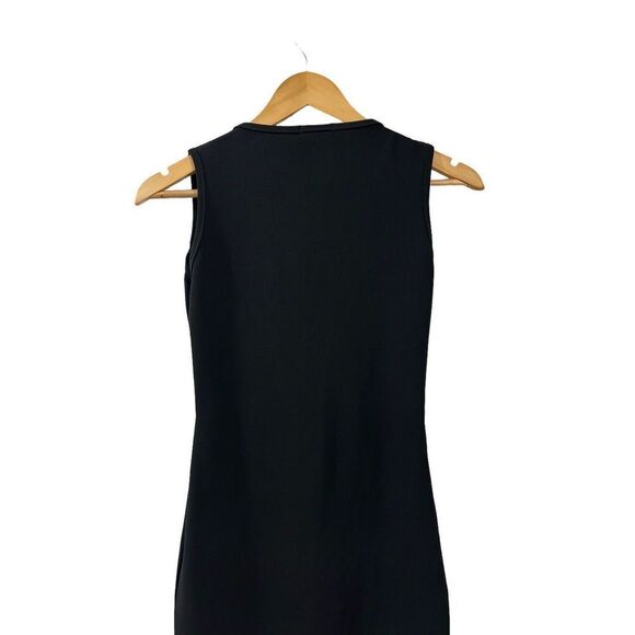 Pretty Little Thing Dress Shape Black Crepe Eyelet Detail Midi Size 2 Women PLT - Picture 10 of 11